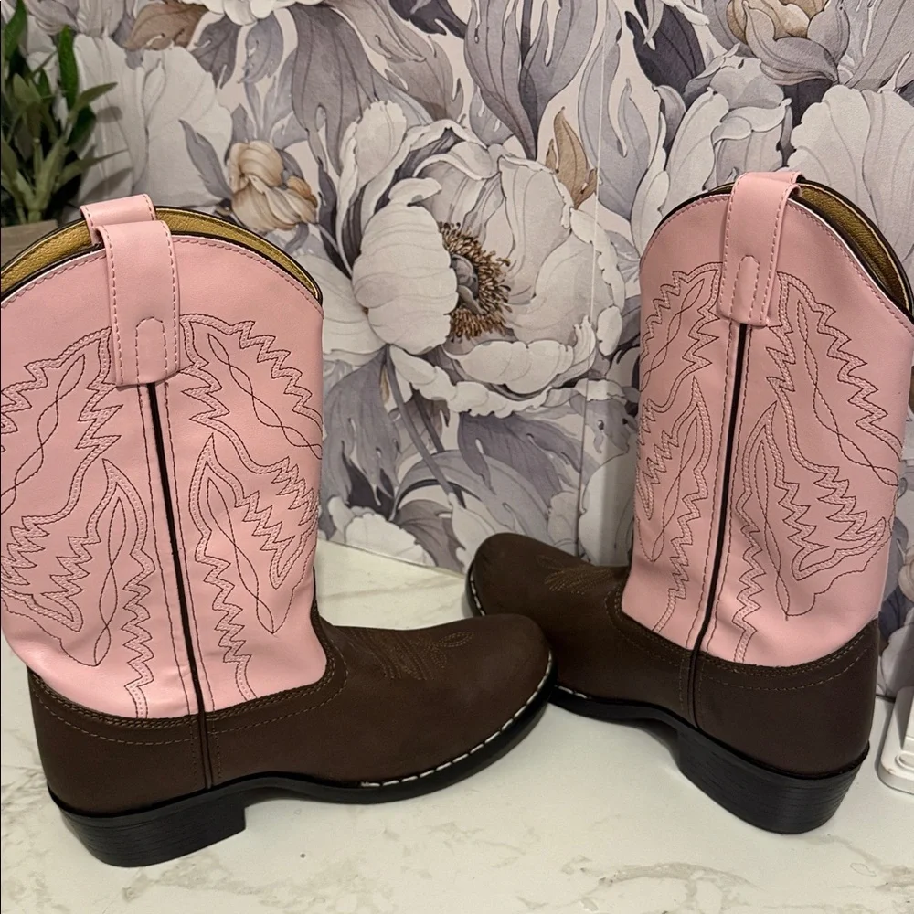Smoky Mountain Boots Girls Youth Monterey Western‎ Brown Pink Size 3.5